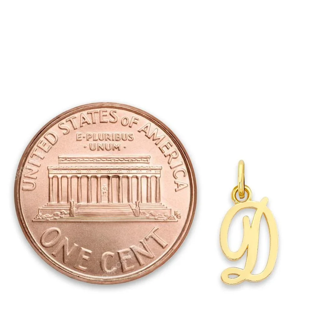 Solid 10k Gold Initial Charm for Bracelet - Personalized Cute Letter Jewelry